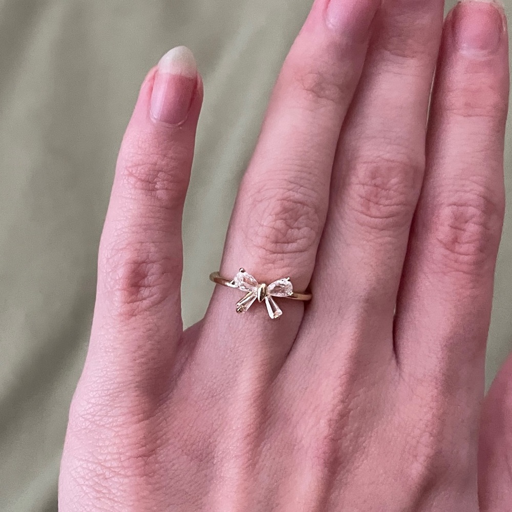 Dainty Gold Bow Ring